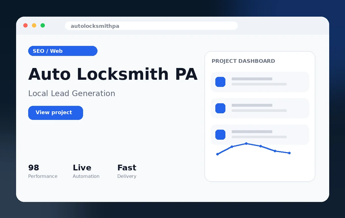 Auto Locksmith PA project preview